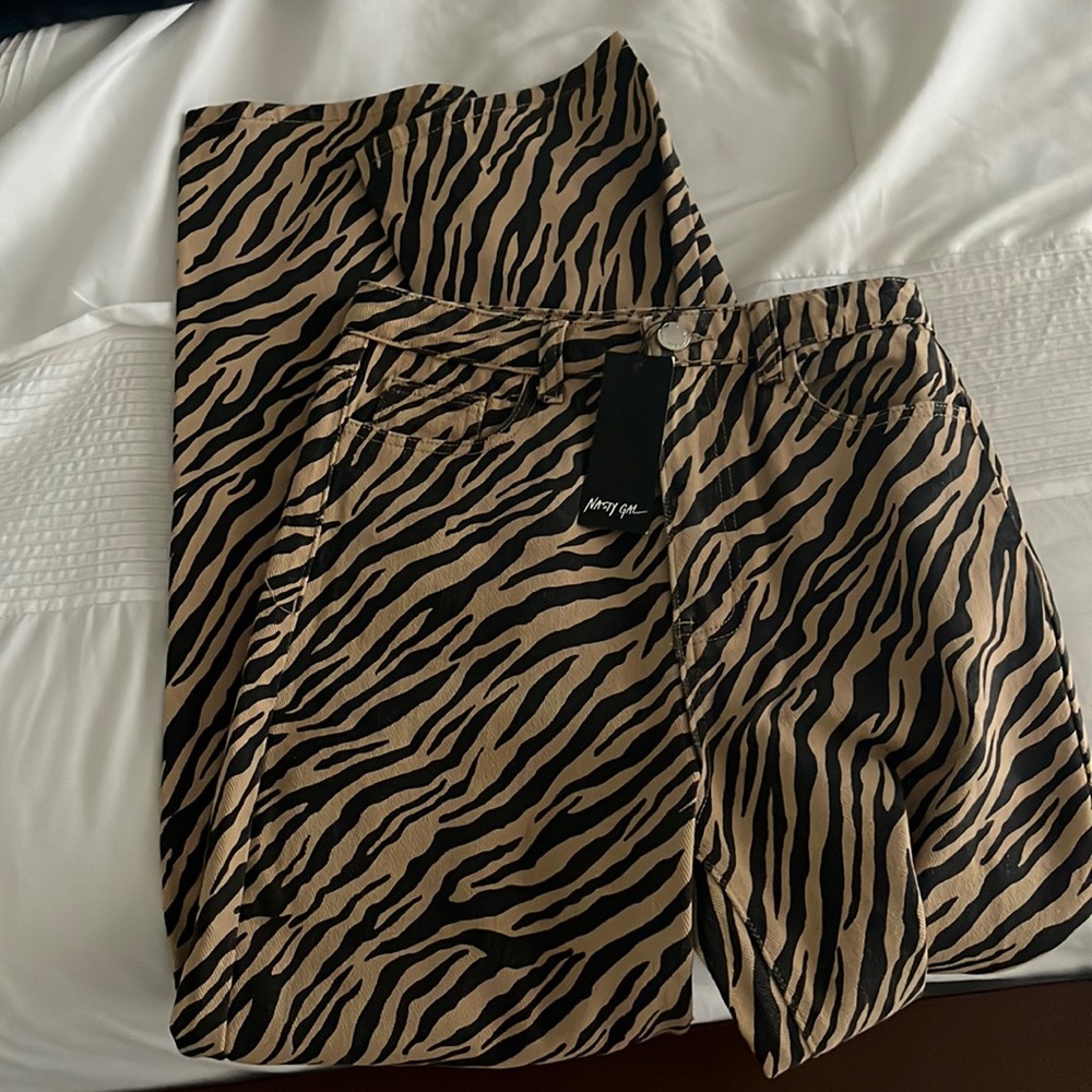 Brand new Nasty Gal Tiger print jeans
